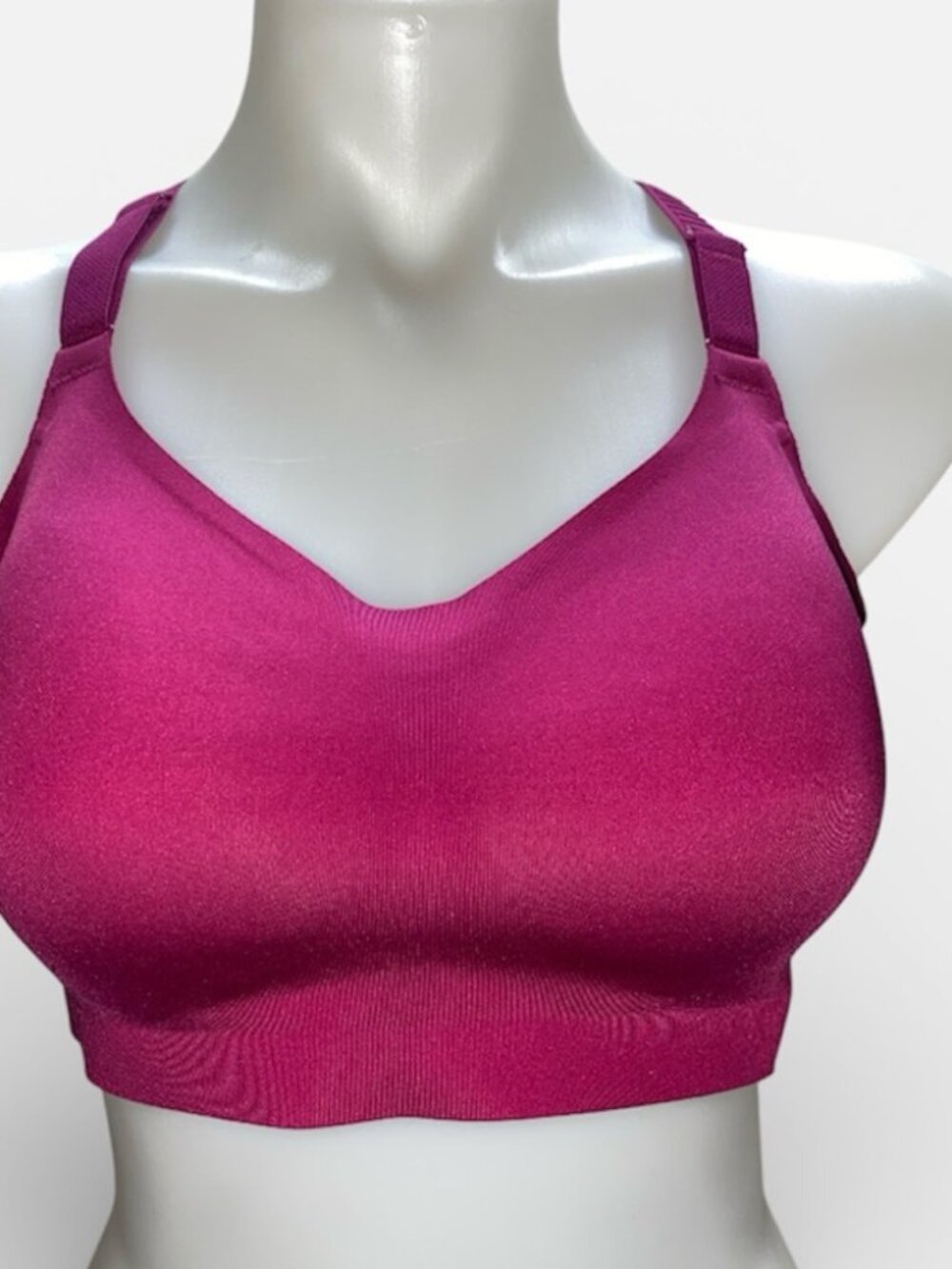 *All in Motion Fuchsia Sports Bra racer back, adjustable strap - Large